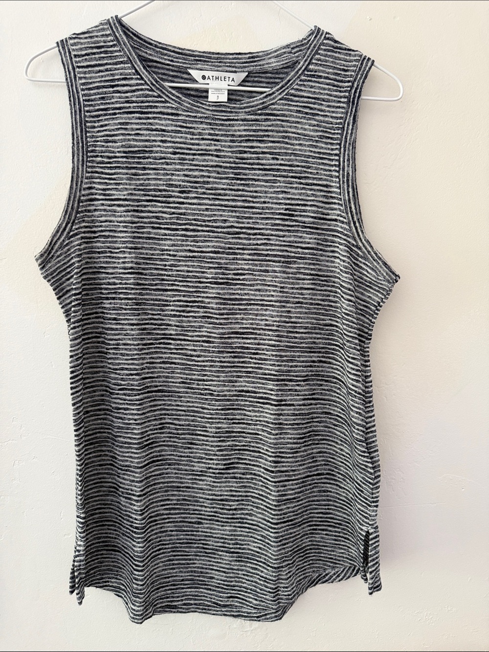 Athleta Gray Striped Sleeveless Tank